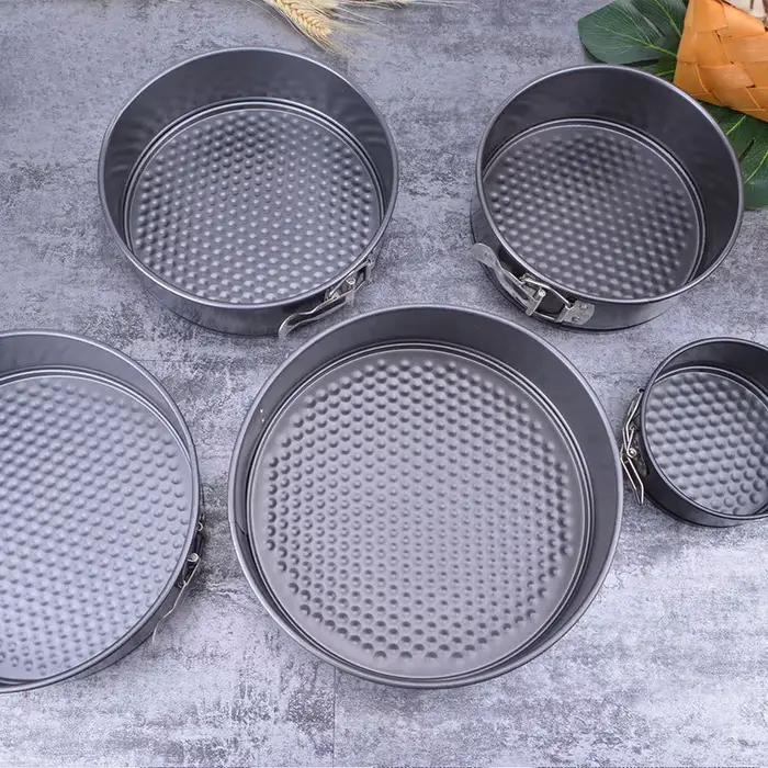 Moule de cuisson en métal antiadhésif à fond amovible, poêle à gâteau ronde, ustensiles de cuisson, moules à gâteaux en acier au carbone, accessoires de cuisine