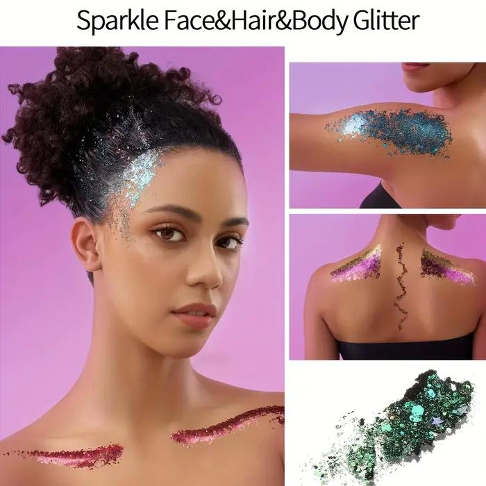 Palette de fards à paupières et scintillants de 40 couleurs avec paillettes dorées