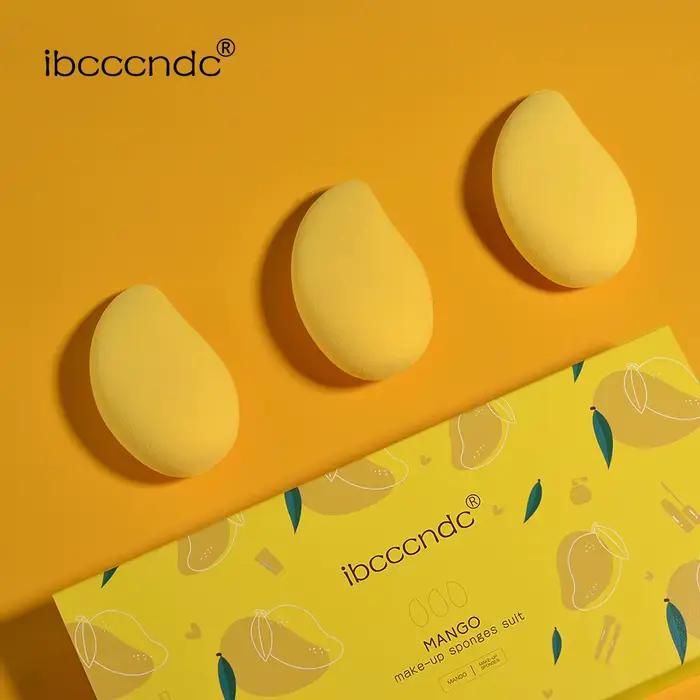 Éponge de maquillage en forme de mangue hypoallergénique pour fond de teint et primer de maquillage occasions spéciales femmes