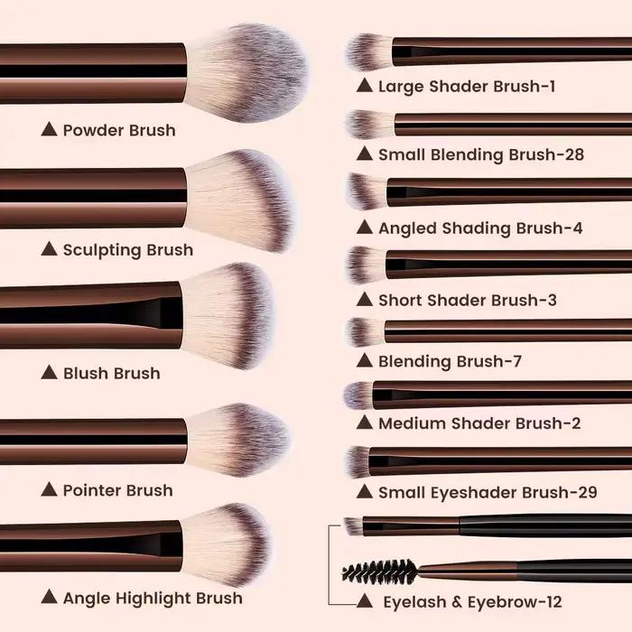 Ensemble de pinceaux de maquillage 13 pièces fond de teint correcteur poudre blush fard à paupières mélange kabuki outil de beauté cosmétique visage luxe blend