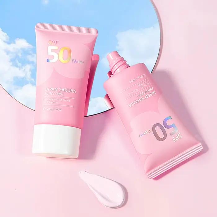 LAIKOU visage corps blanchissant Sakura crème solaire SPF50 + rafraîchissant imperméable UV protecteur correcteur hydratant éclaircissant