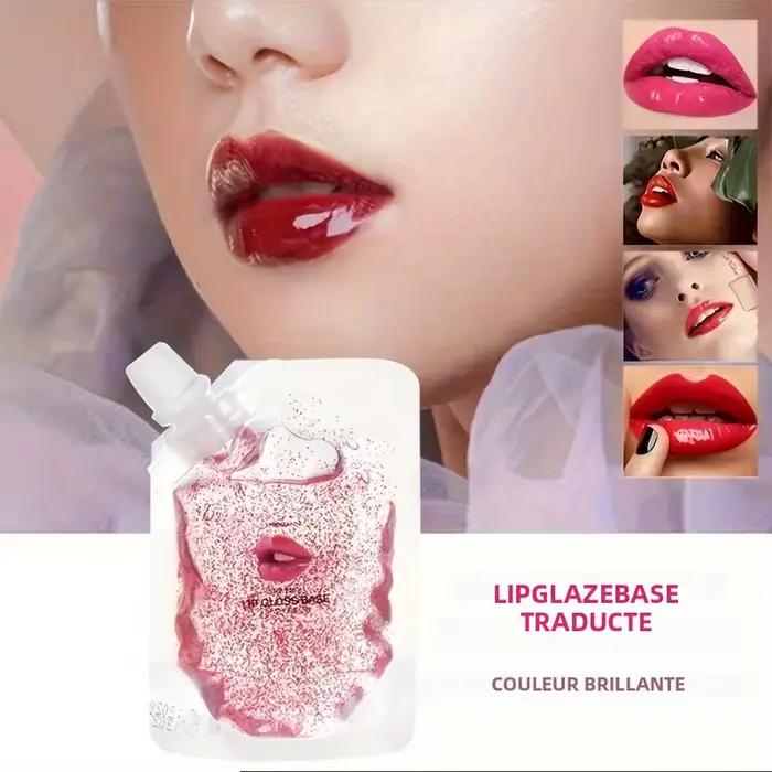 Bricolage clair brillant à lèvres huile de Base 20/50ML antiadhésif hydratant à la main Gel rouge