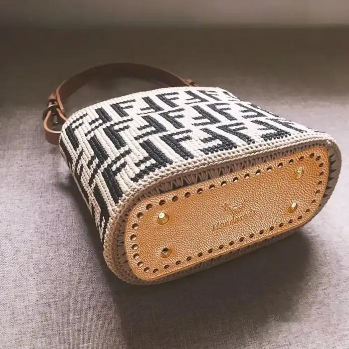 Nouveau fond de sac 8x20cm, bricolage fait à la main avec trous, fond de sac au Crochet, résistant à l'usure pour sac tricoté