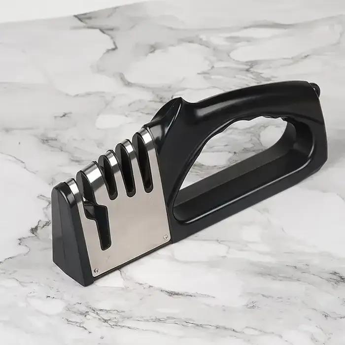 Affûteur de couteaux de cuisine à 4 segments, multifonctionnel, Portable, Base antidérapante, Gadgets de cuisine ménagers, accessoires
