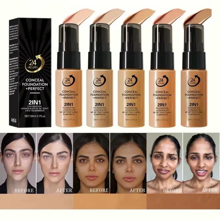 Fonds de teint liquide matifiant waterproof pour peaux grasses couvrants et crèmes correctrices pour femmes occasions spéciales