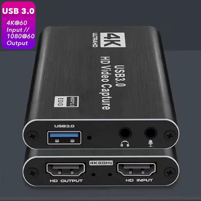 Carte de capture vidéo USB 3.0 4K, HDTV 1080P 60Hz, enregistreur vidéo HD pour PS4 OBS, enregistrement de jeux, diffusion en direct
