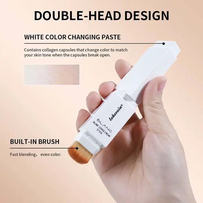 Bâton correcteur de fond de teint blanc à couleur changeante