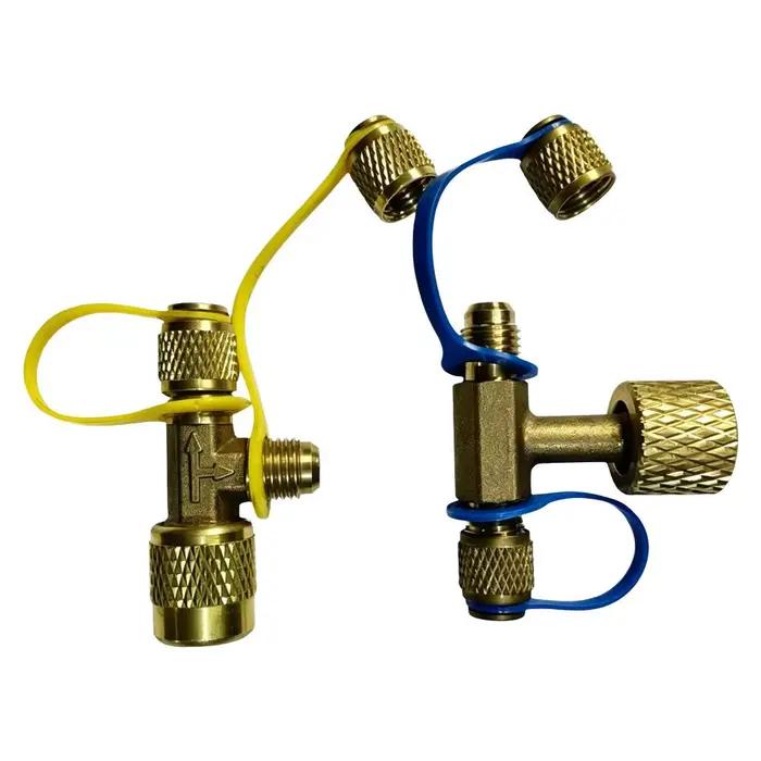 Manomètre VGW-mini, adaptateur coudé à trois voies VGW-MINI, vanne à trois voies, vanne de commutation de réfrigérant haute efficacité, vente en gros