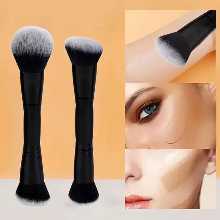 Pinceau de maquillage double tête pour fond de teint