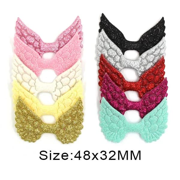 Patchs d'aile d'ange en poudre scintillante pour vêtements, patchs de couture pour vêtements de saun