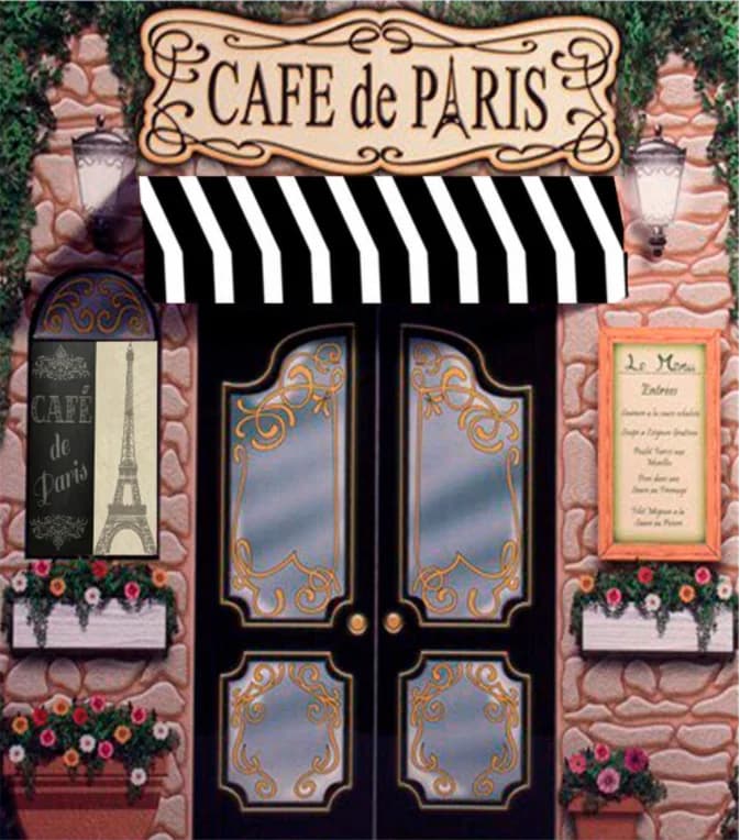 Café De Paris rétro en pierre, café, motif tour Eiffel, arrière-plan De photographie personnalisé, S