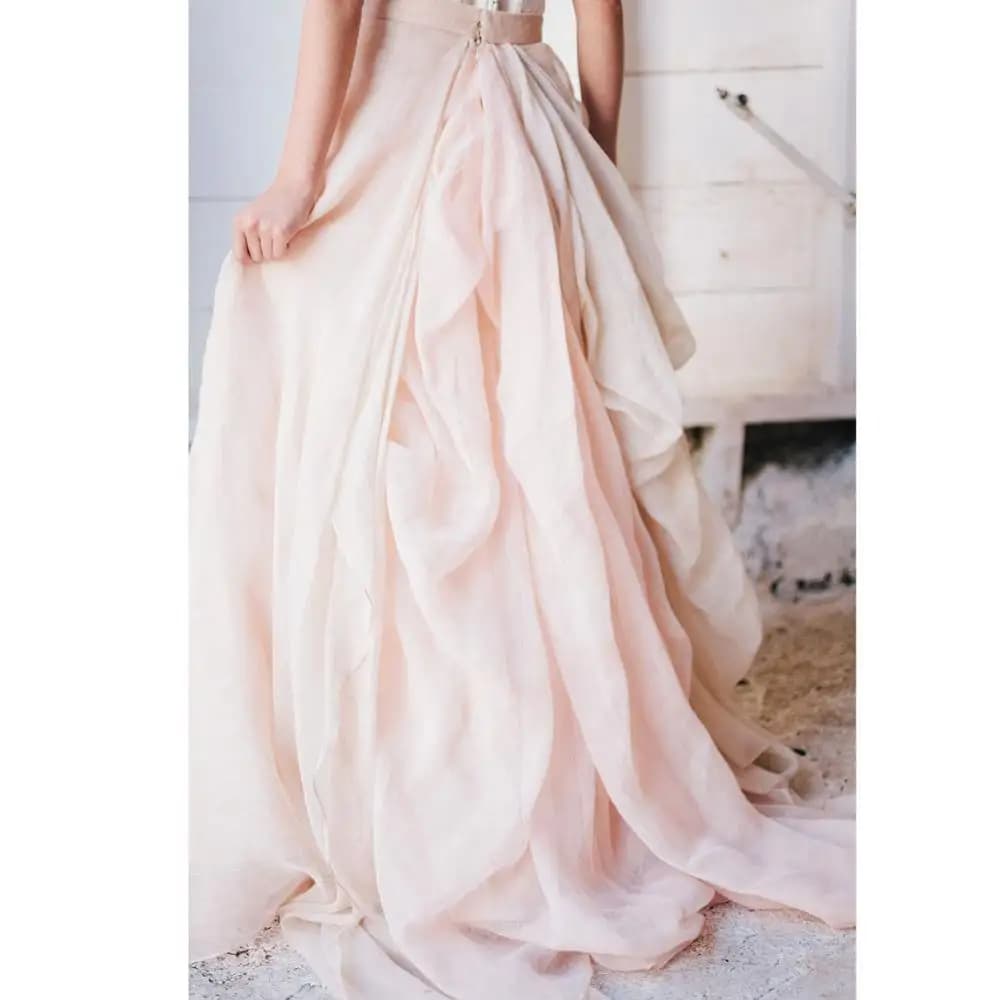 Jupe longue rose pâle pour femme, nouveau Design, Maxi, avec fermeture éclair, pour fête