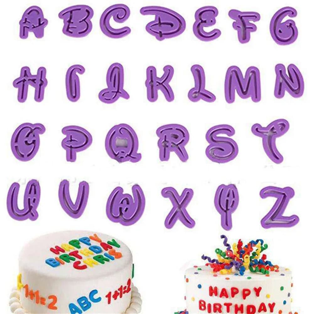 Moule à gâteau avec lettres anglaises, emporte-pièce de l'alphabet, Cupcake, Fondant, outils de déco