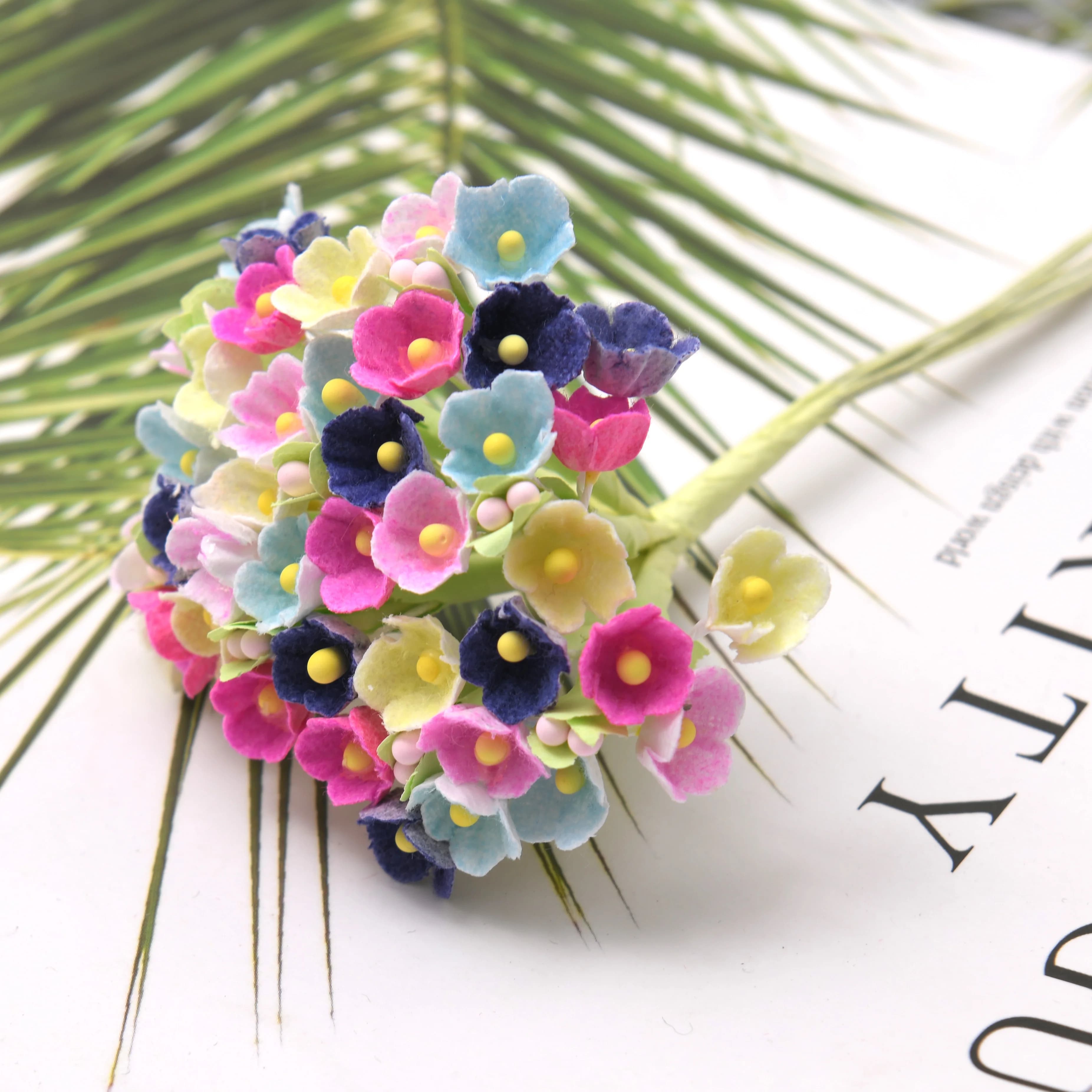 Mini bouquet de roses en papier, 8 pièces/1 bouquet, pour la maison, décoration de mariage, noël, br