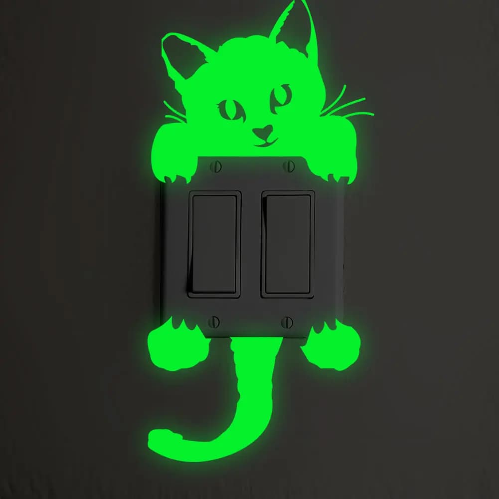 Autocollants lumineux pour décoration murale de chambre, autocollants pour interrupteurs, décor mura