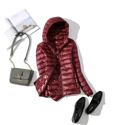 Doudoune ultra légère 2026 Nouveaux parkas vestes d'hiver basiques pour femmes Manteaux à capuche en