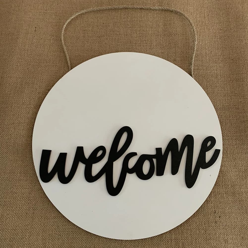 Panneau suspendu de porte avec lettres 3D de bienvenue Hello, bricolage, couronne de porte avant, Pl