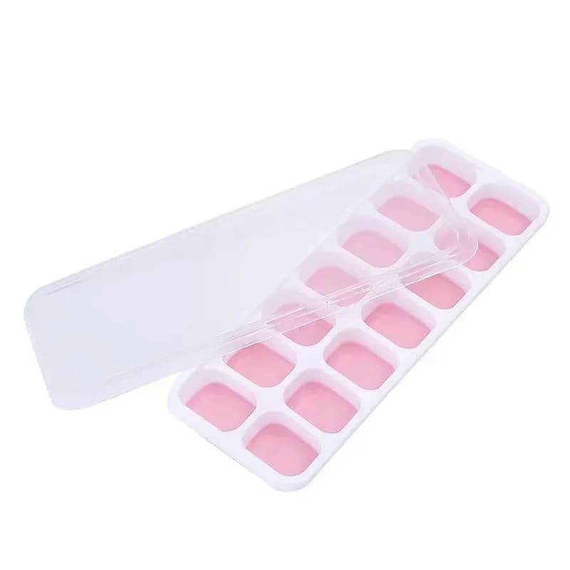 14 glaçons carrés moule à glaçons avec couvercle en Silicone avec fond souple maison été bricolage b