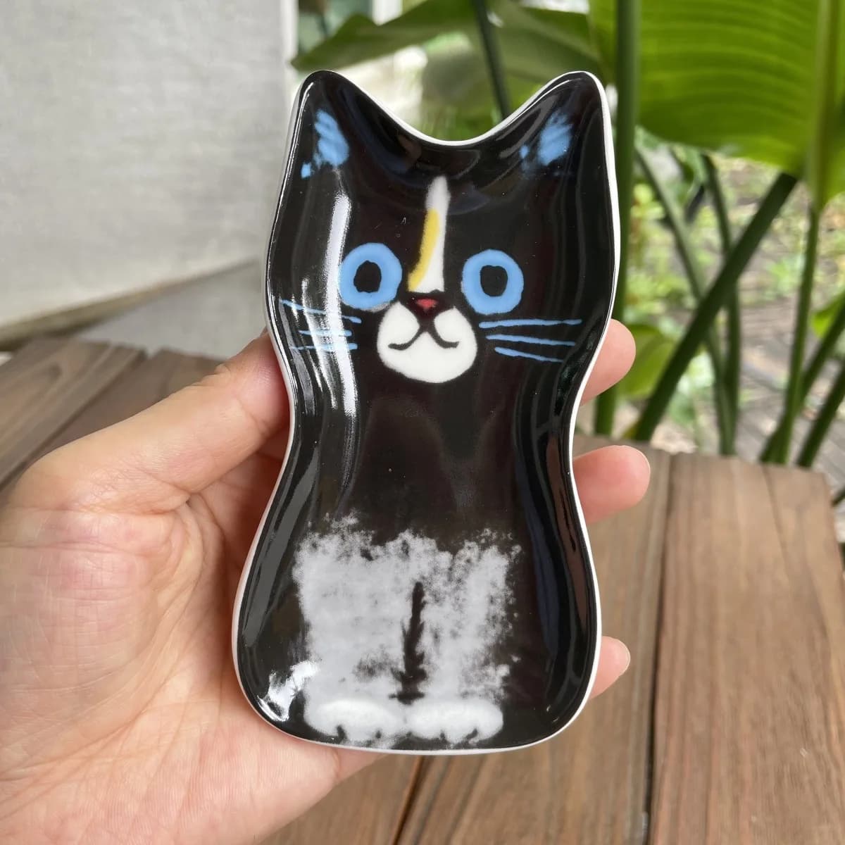 Pio à condiments en forme de visage de chat en céramique, petites assiettes, vaisselle anglaise, fou