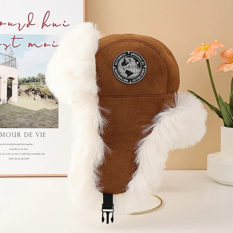 Nouveau Bonnet de ski d'hiver à rabats, style bombardier russe, en fausse fourrure, chaud, unisexe (