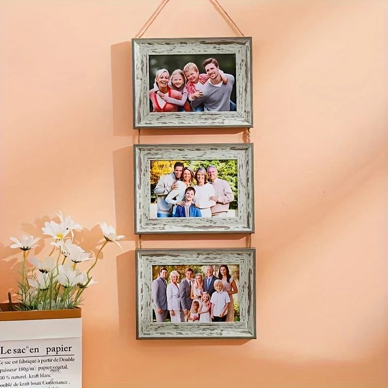 Cadre Photo mural combiné 3 en 1, 1 pièce, cadre Photo suspendu, cadre Photo mural, cadre Photo plia
