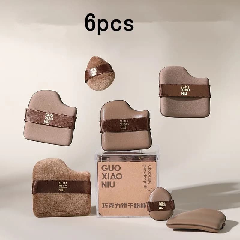 Guoxiaoniu 6 pièces mélangeur de maquillage bouffée coussin d'air fond de teint éponge bouffées de p