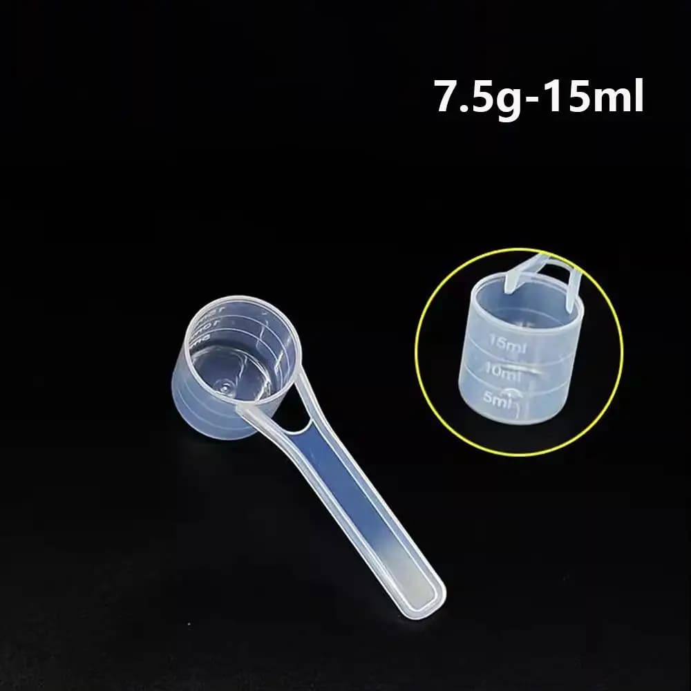 Cuillère à fond plat en plastique transparent avec échelle, mesure de cuisson de cuisine, haute qual