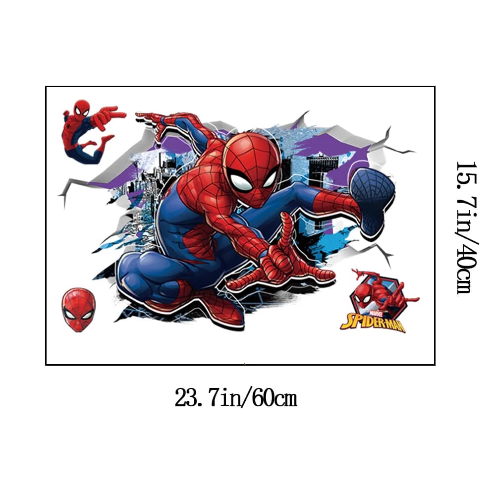 Autocollants muraux stéréo de dessins animés Marvel Hot Comics, Avengers, Superman, Iron Man, décora