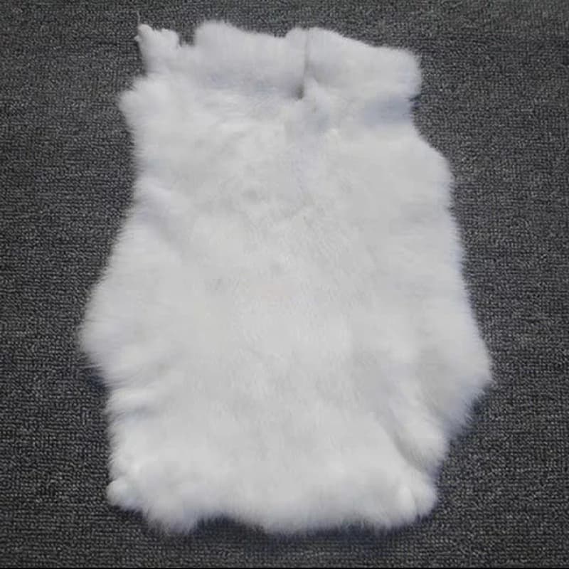 Fourrure de lapin naturelle, peau de lapin entière, couleur unie, fourrure de lapin moelleuse, décor