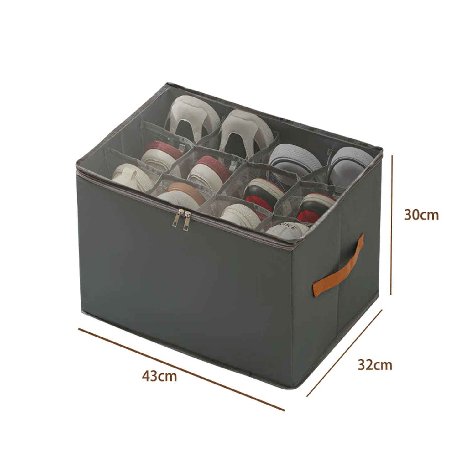 Organisateur de rangement pour chaussures, sac de rangement pliable en tissu avec poignées et couver