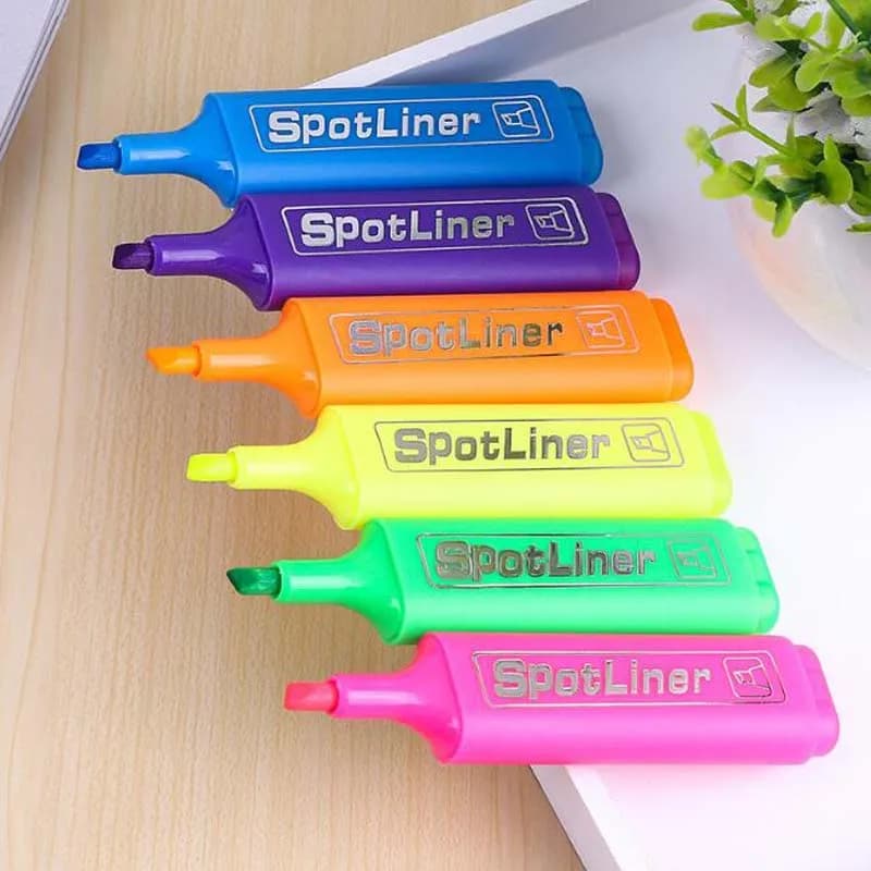 Surligneur MP-460 pigment à base d'eau tête unique 6 couleurs marqueur stylo tête stylo Note stylo p