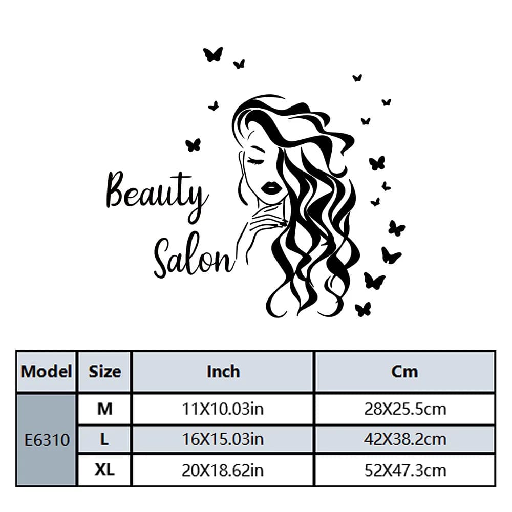 1PC NOUVEAU Autocollant mural en vinyle personnalisé pour coiffure, décoration de chambre, autocolla