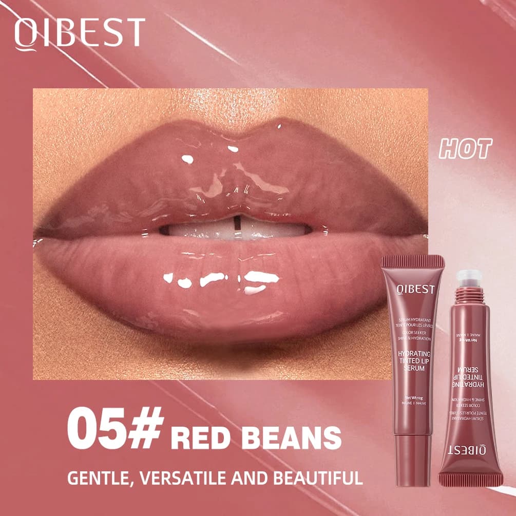 Brillant à lèvres repulpant marron nu, huile hydratante colorée, teinte transparente, Tube souple, m