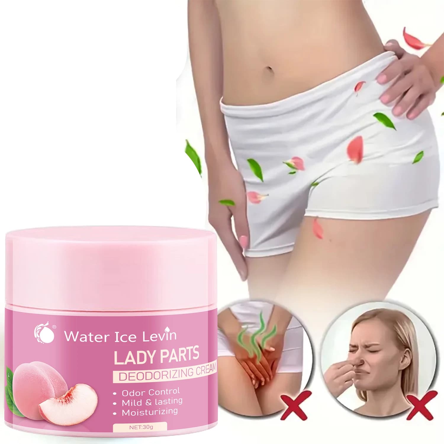 Crème Déodorante Intime Contrôle des Odeurs Hydratante Douce et Longue Durée Soin Féminin 30g