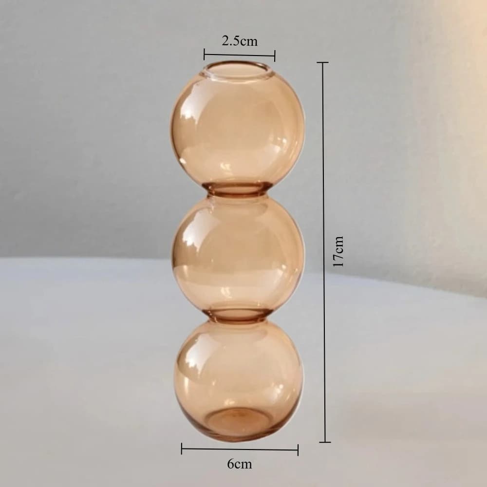 Vase en verre coloré nordique pour arrangement floral hydroponique, vase à bulles créatif pour la dé