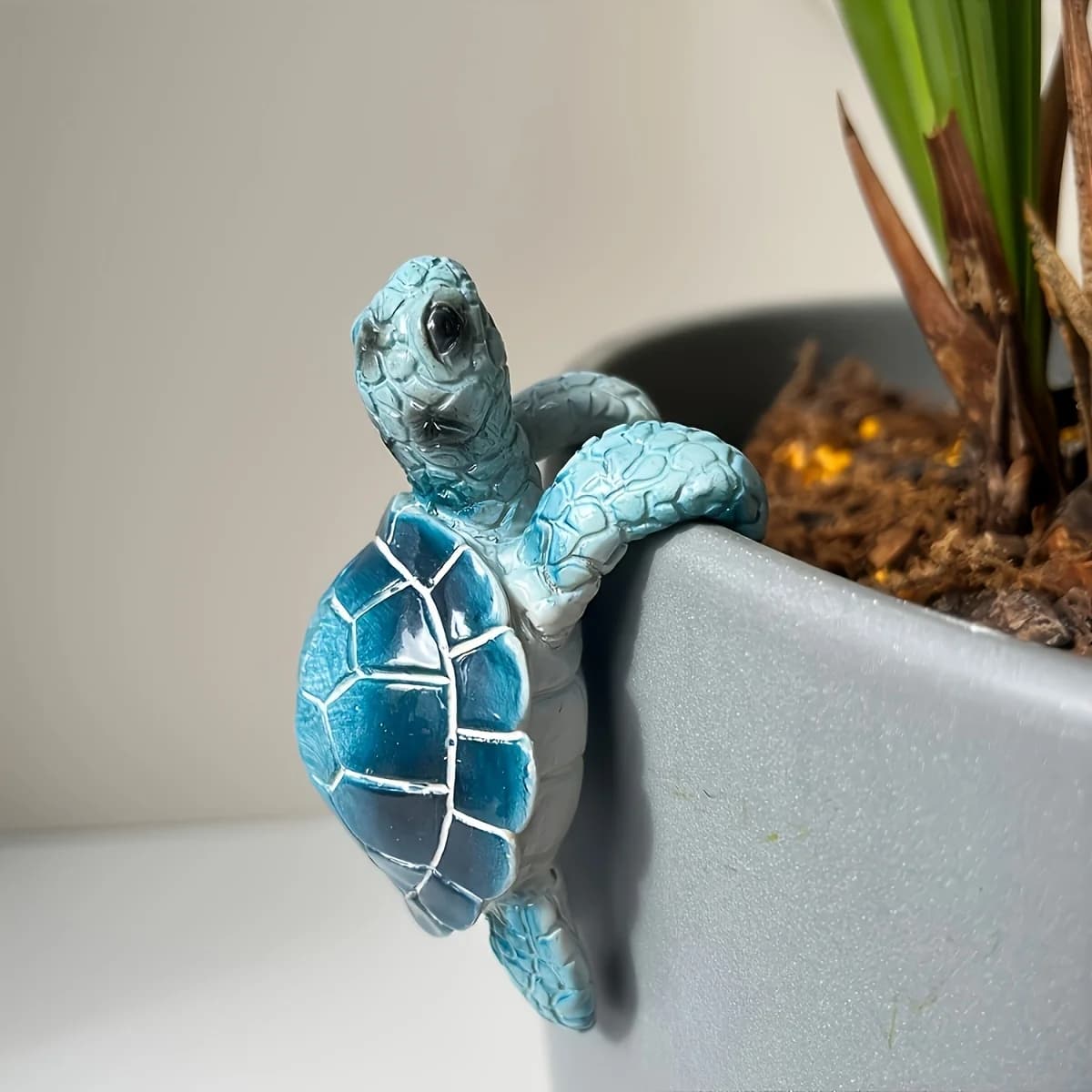 Statue de tortue en résine turquoise - Décoration extérieure imperméable, tortue de mer réaliste, fa
