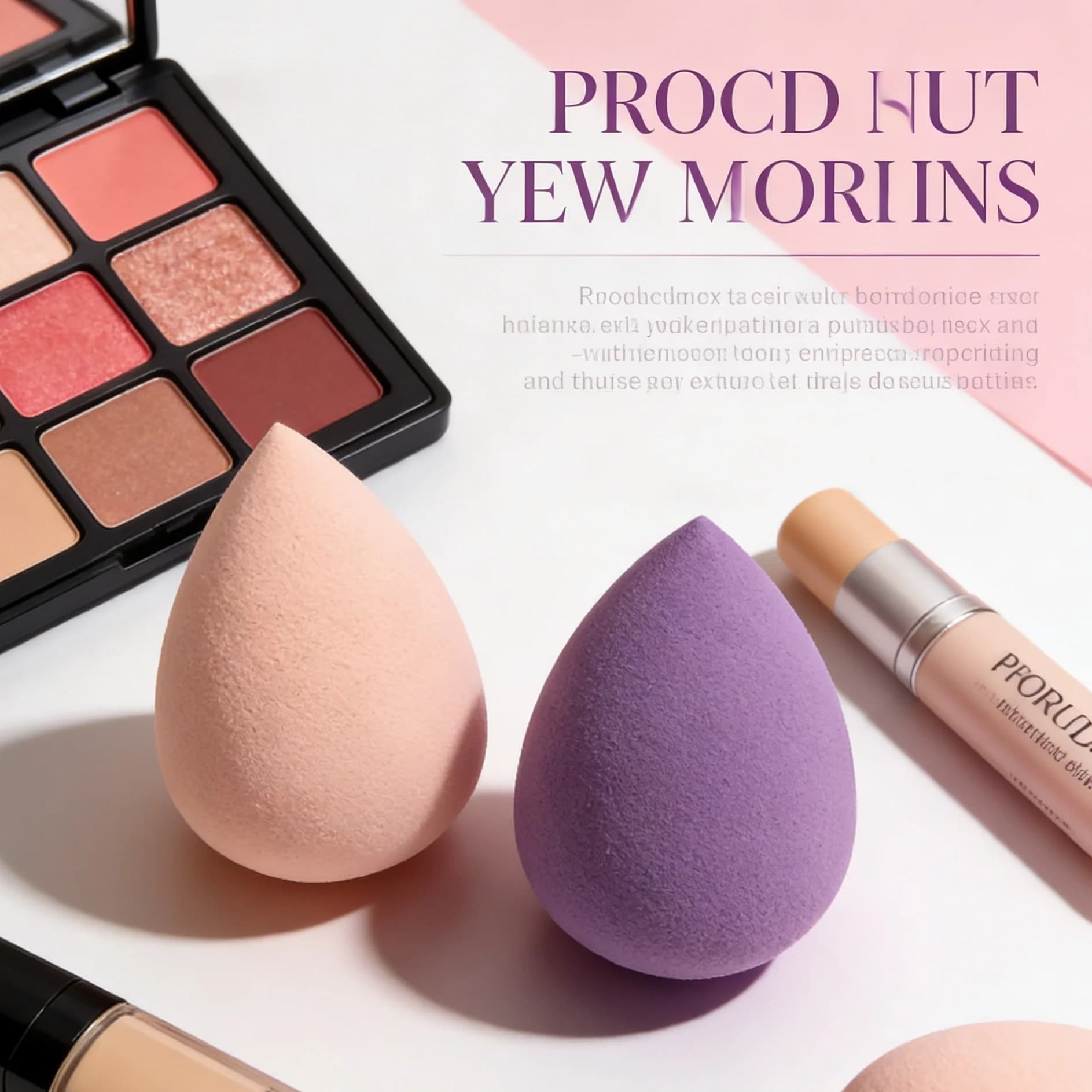 1 éponge à poudre en forme de goutte, adaptée pour appliquer le maquillage uniformément sans poudre,