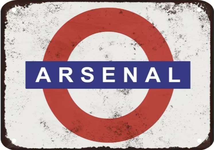 Plaque en métal Arsenal Football - Plaque en métal Arsenal Underground - Décoration de collection po