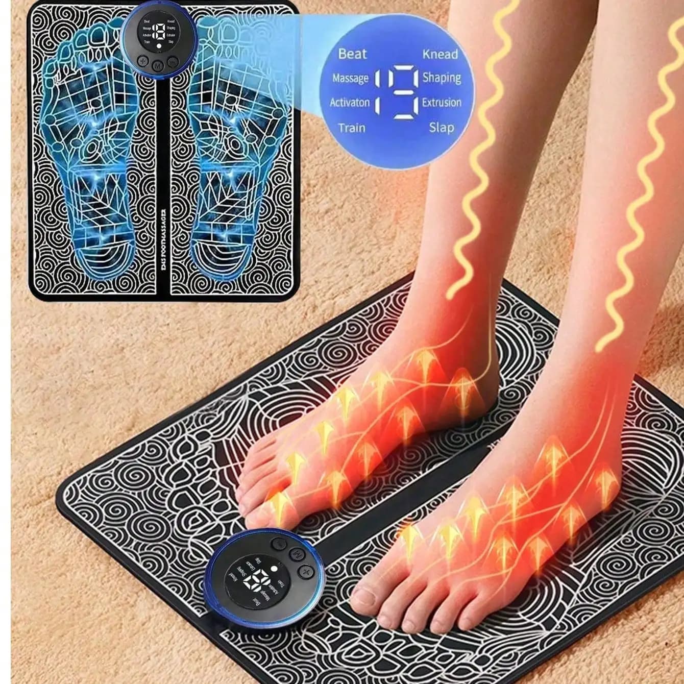 Masseur de pieds EMS, coussin de Massage Rechargeable, coussin de Relaxation des pieds, outils élect