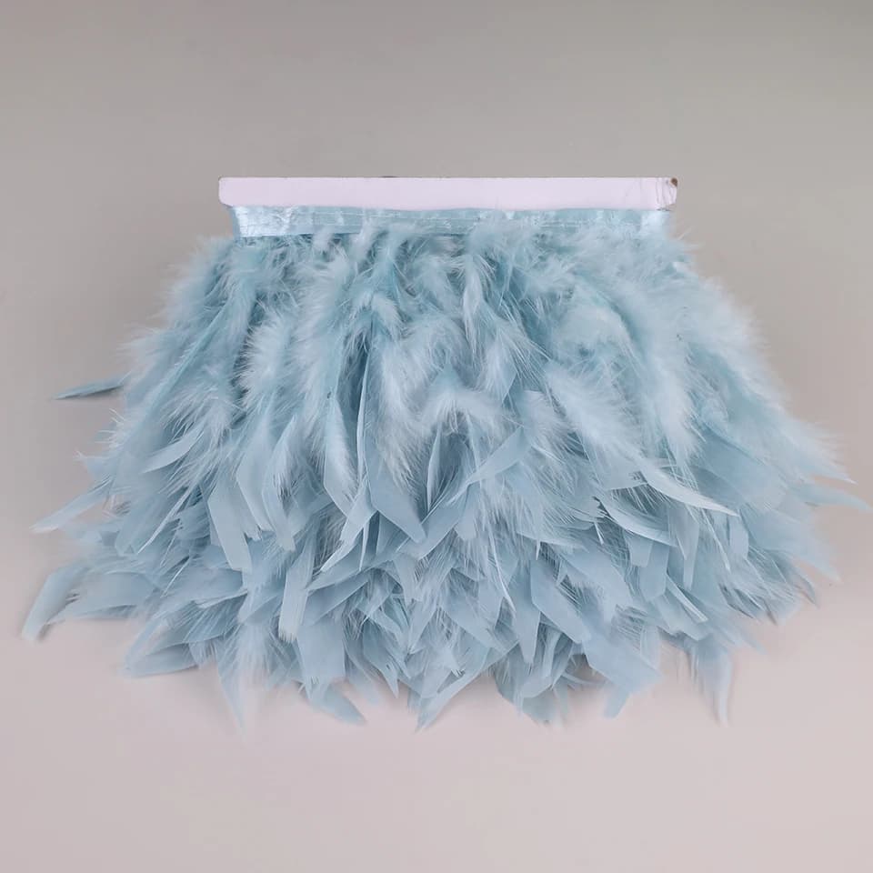 10 mètres de plumes de dinde pour vêtements, franges de plumes de marabout pour travaux d'aiguille, 