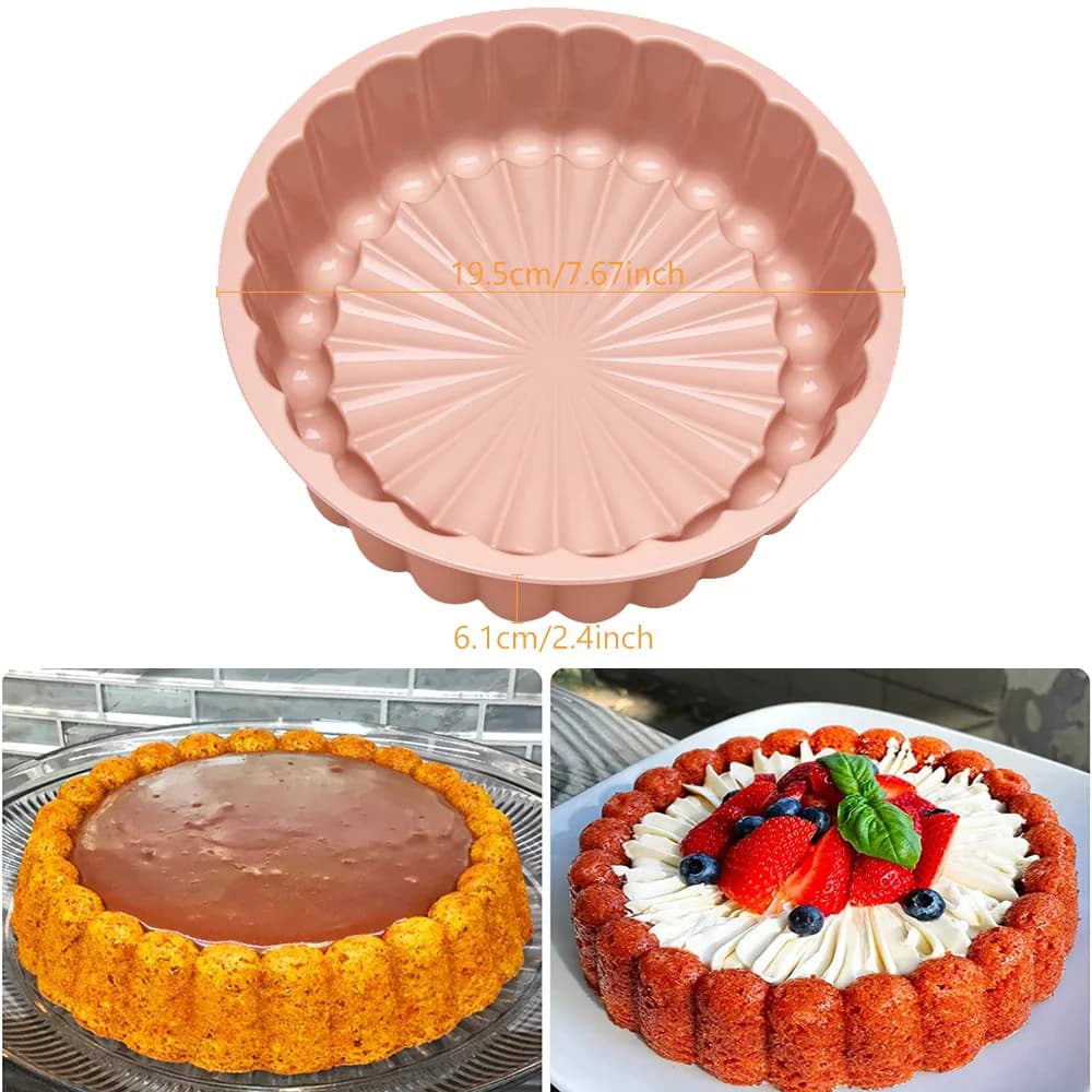 Moule à gâteau Charlotte 8 pouces, moules à gâteaux antiadhésifs en Silicone pour gâteau au fromage,