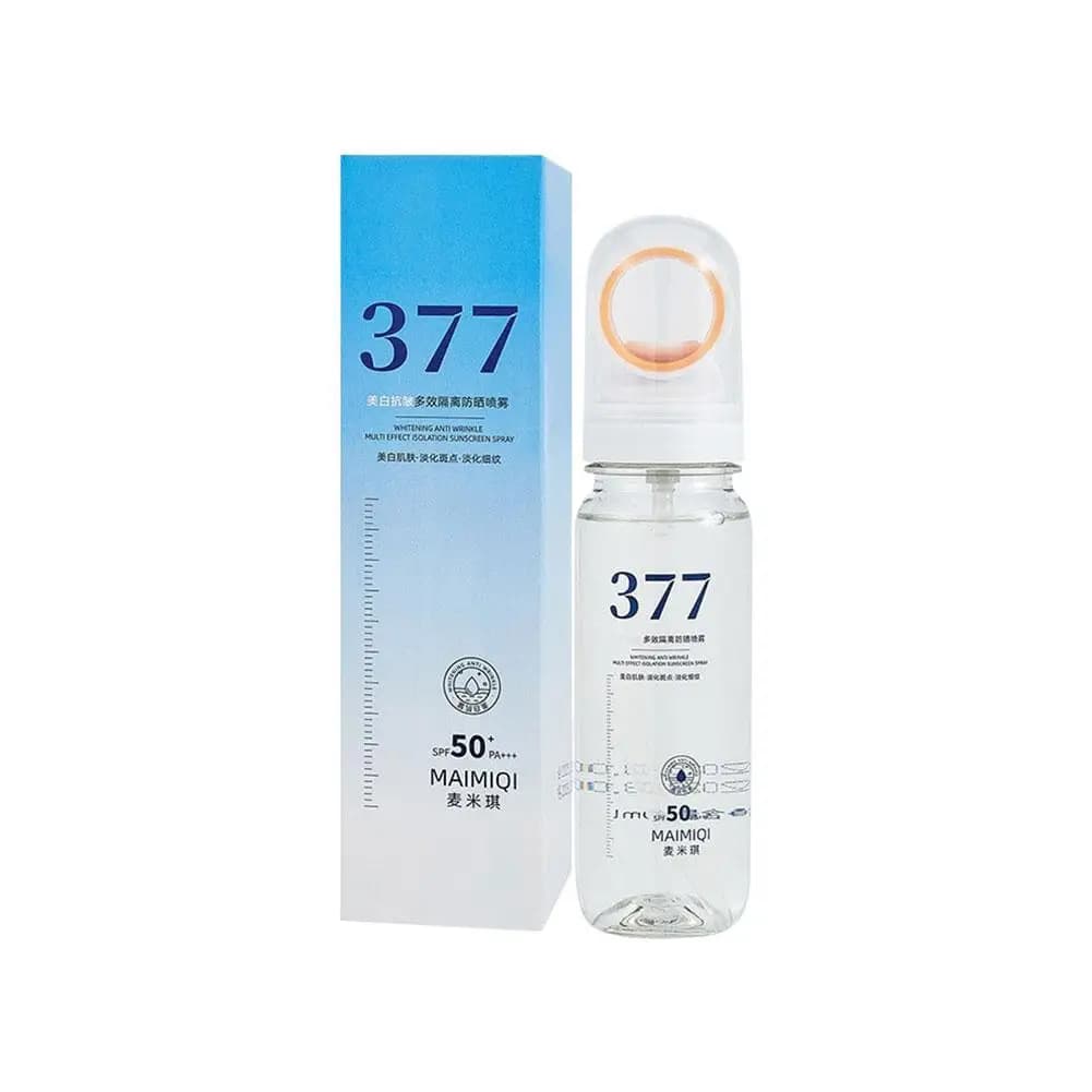 Spray solaire éclaircissant SPF50+ 377, brume légère de protection UV, spray isolant éclaircissant e
