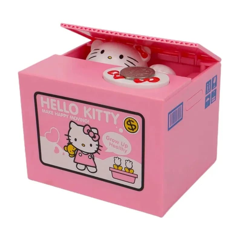 Tirelire Hello Kitty Sanrio, figurine d'action, dessin animé, chat KT, tirelire qui volent des pièce