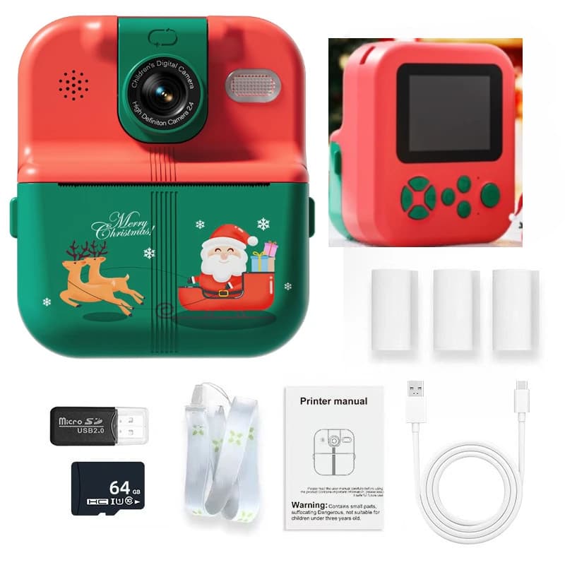 Caméra instantanée, double caméra vidéo pour enfants, Selfie avant et arrière, cadeaux d'anniversair