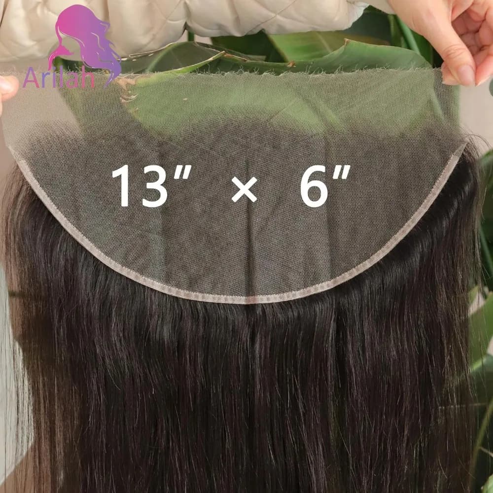 Cheveux Humains Lisses 13x6 Lace Frontal Pré-Plucké Densité 150% Pointes Pleines Couleur Naturelle C