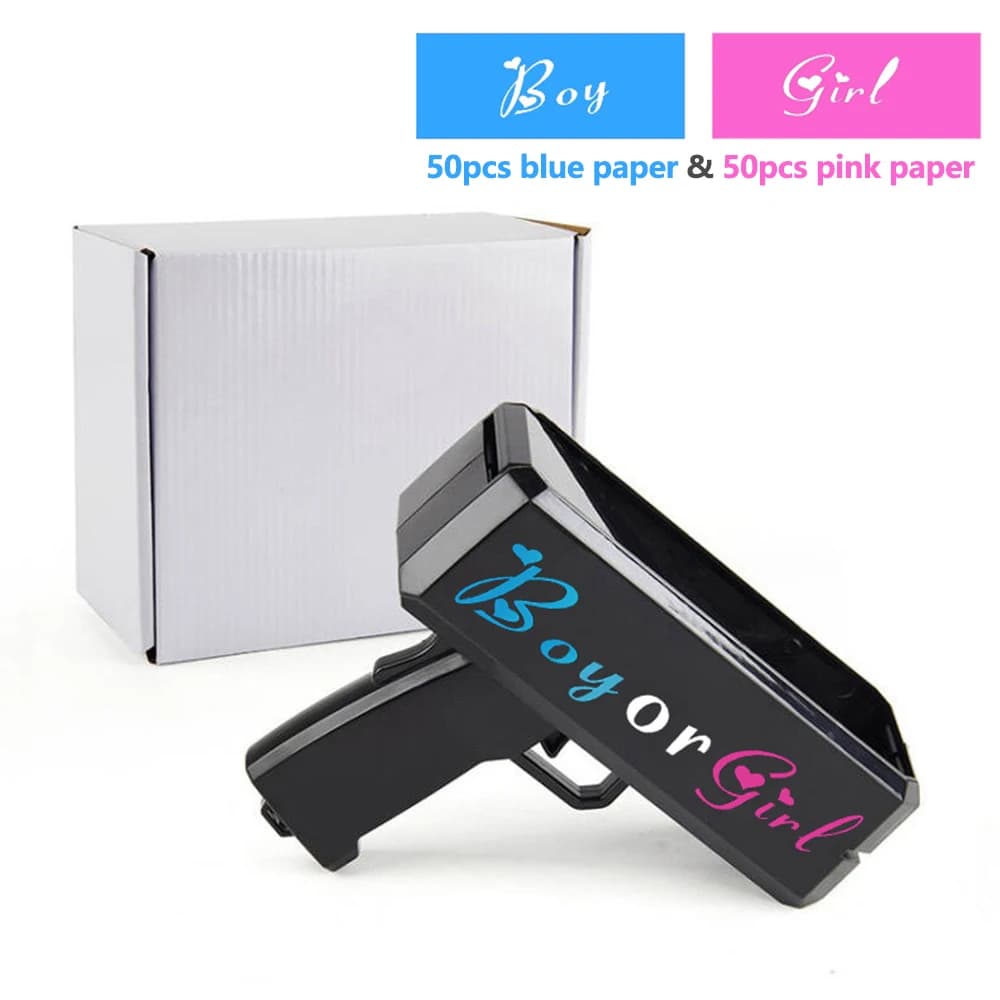 Ensemble de jeu de pistolet à confettis pour révélation du sexe, lance-confettis manuel fantaisie av