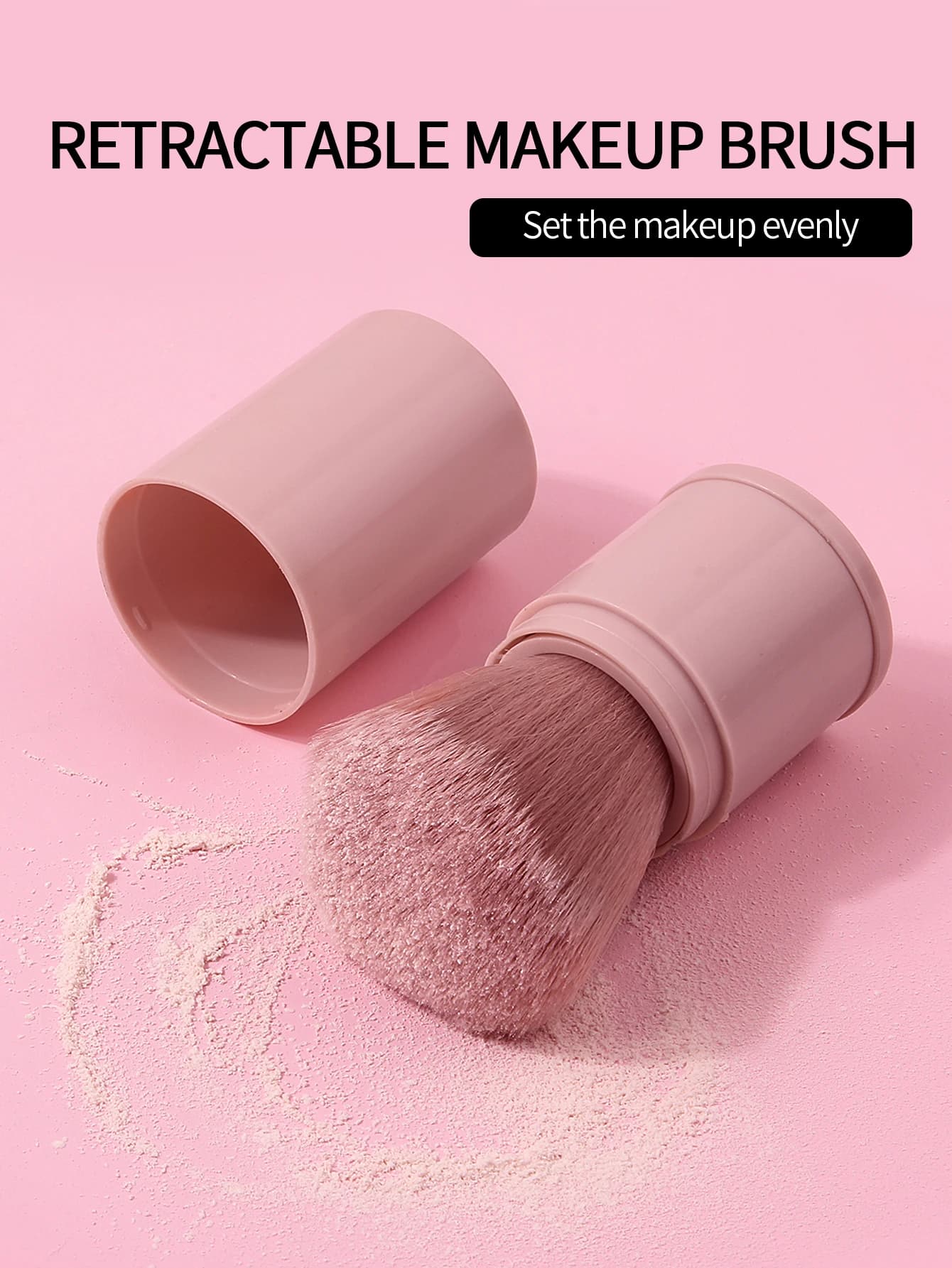 Pinceau de maquillage rétractable, 1 pièce, doux, moelleux, poudre, fond de teint, mélange, blush vi