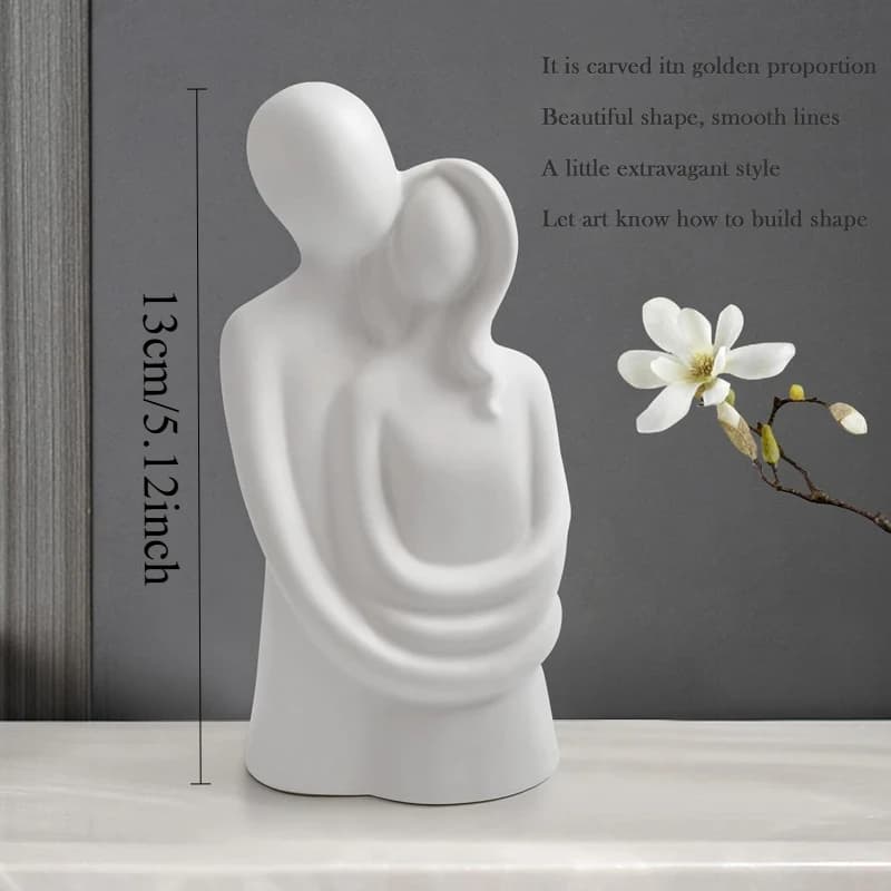 Sculpture de couple romantique enlacé, décoration intérieure pour salon, chambre, bureau, cadeau d'a