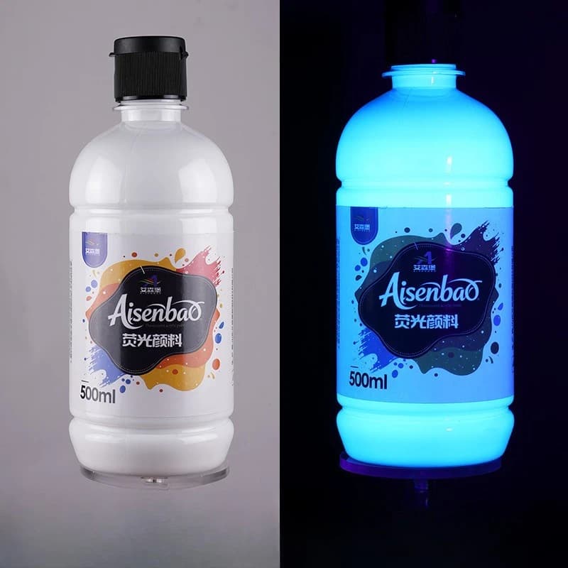 Peinture fluorescente super brillante 500 ml, pigment artistique en poudre luminescente à base d'eau