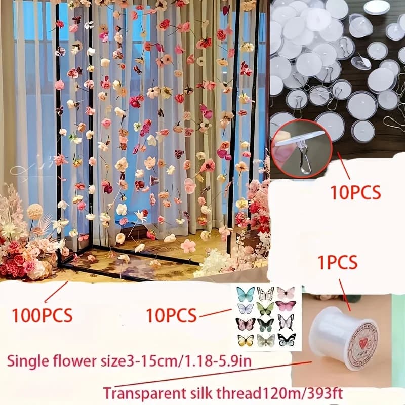 Ensemble de décoration de fleurs flottantes de 41 pièces, quelle que vous véritez pas, fleurs artifi